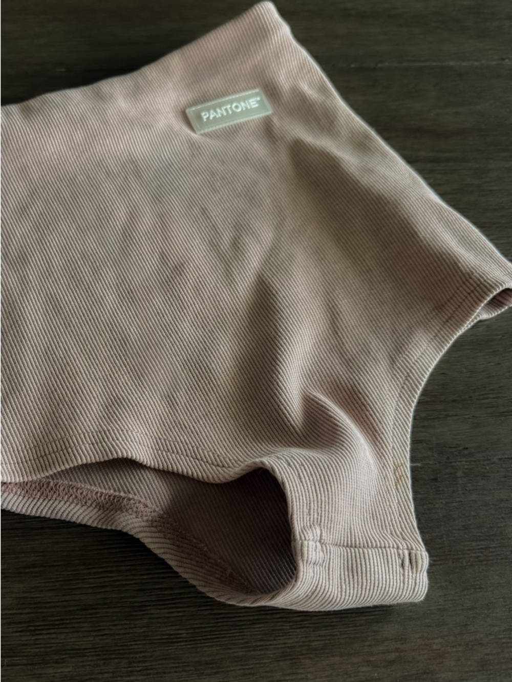 PANTONE Zara collab Ribbed High-Waist small bottoms Shorts in Taupe